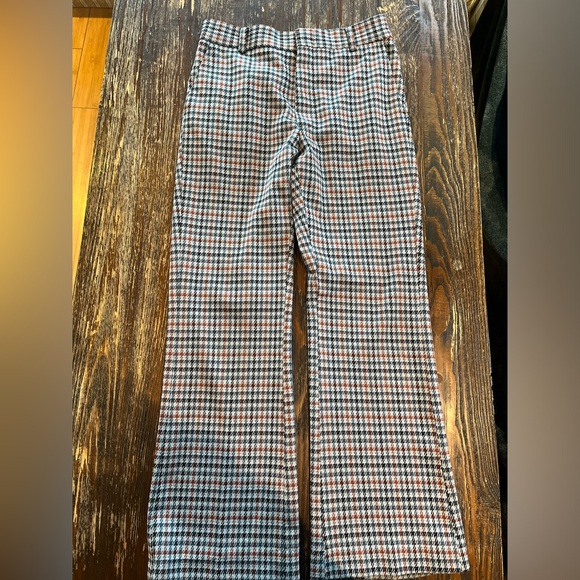 90s vintage mens pant gray/ blue/ black/ rust/ hounds tooth pattern - Picture 6 of 9